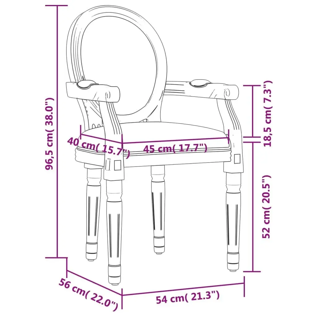 Dining Chair Dark Grey 54x56x96.5 cm Fabric 344481