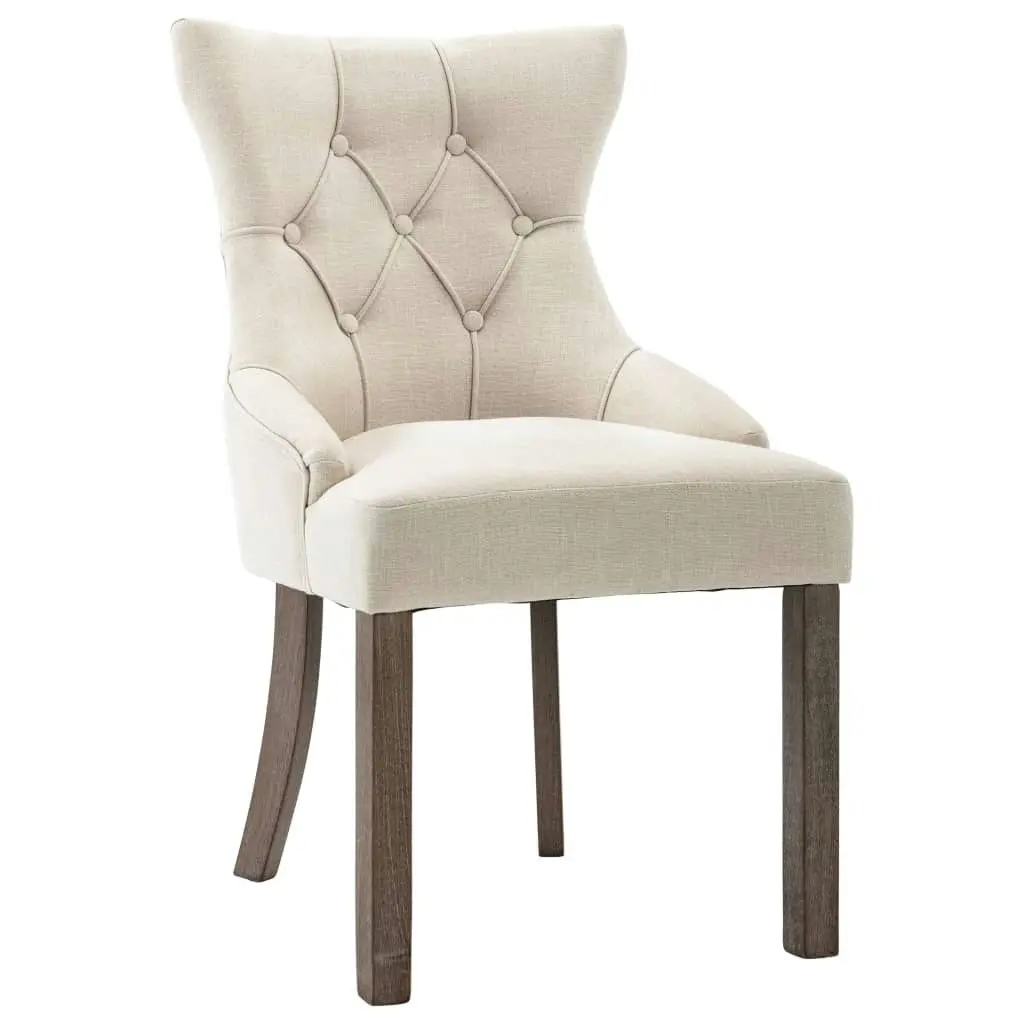 Dining Chairs 2 pcs Beige Fabric 287945