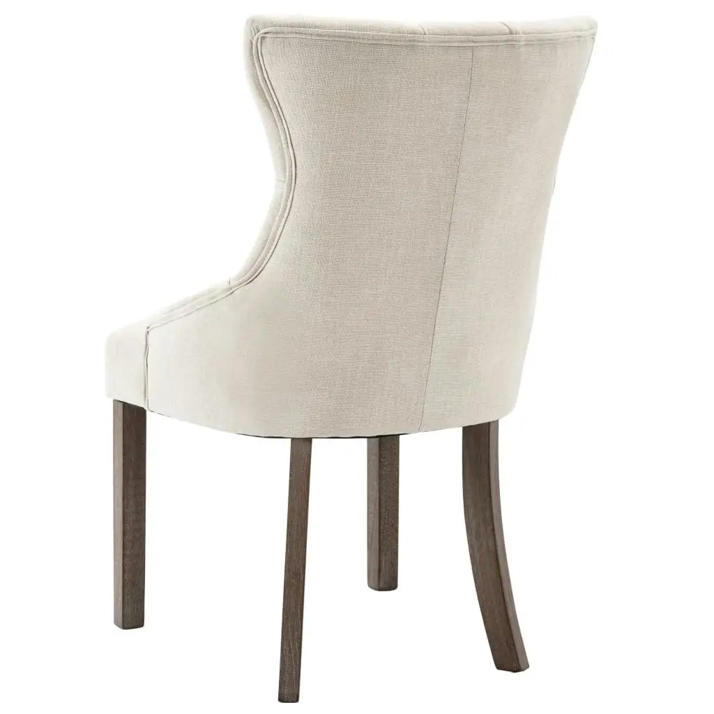 Dining Chairs 2 pcs Beige Fabric 287945