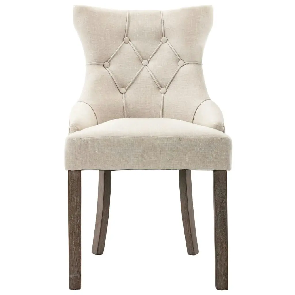 Dining Chairs 2 pcs Beige Fabric 287945