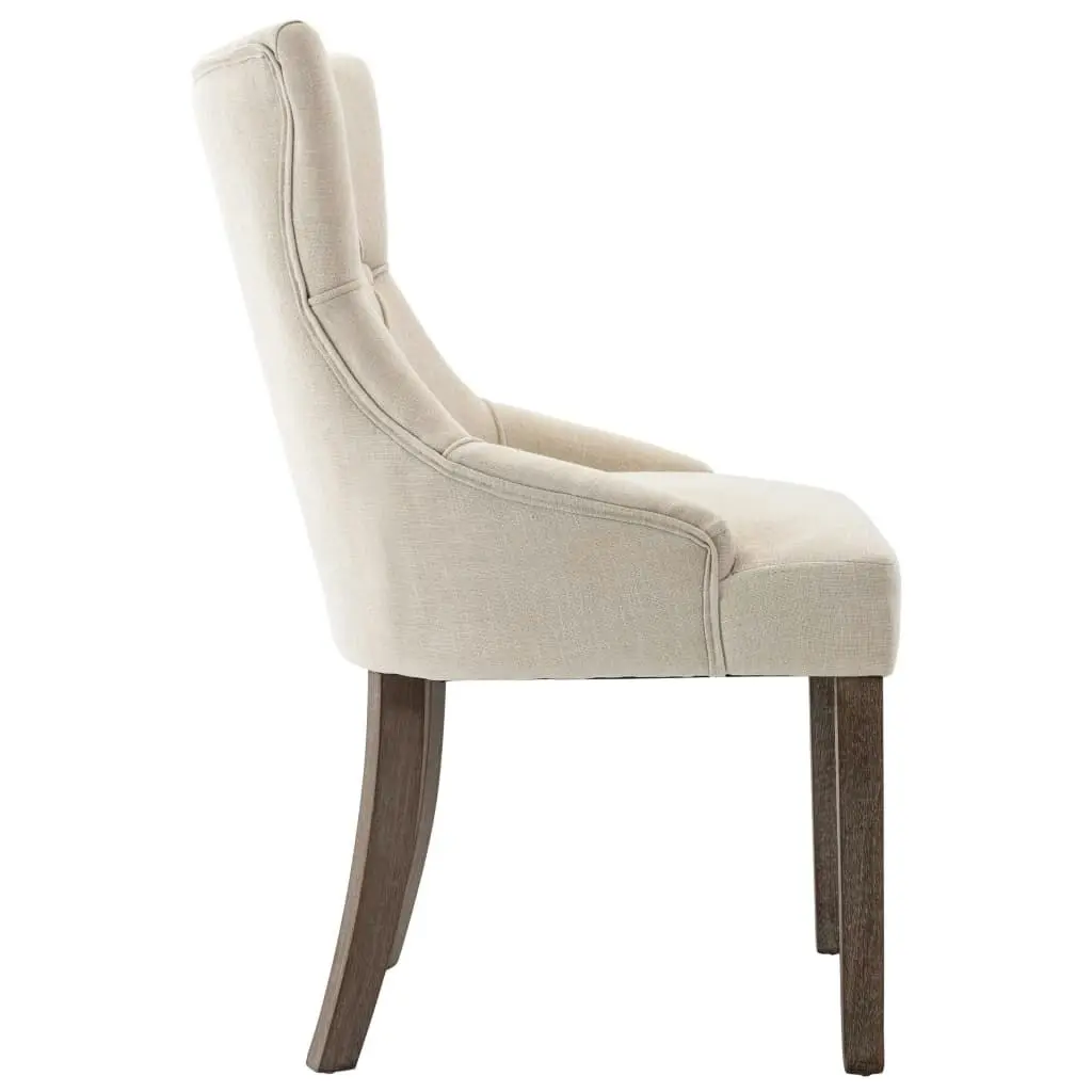 Dining Chairs 2 pcs Beige Fabric 287945