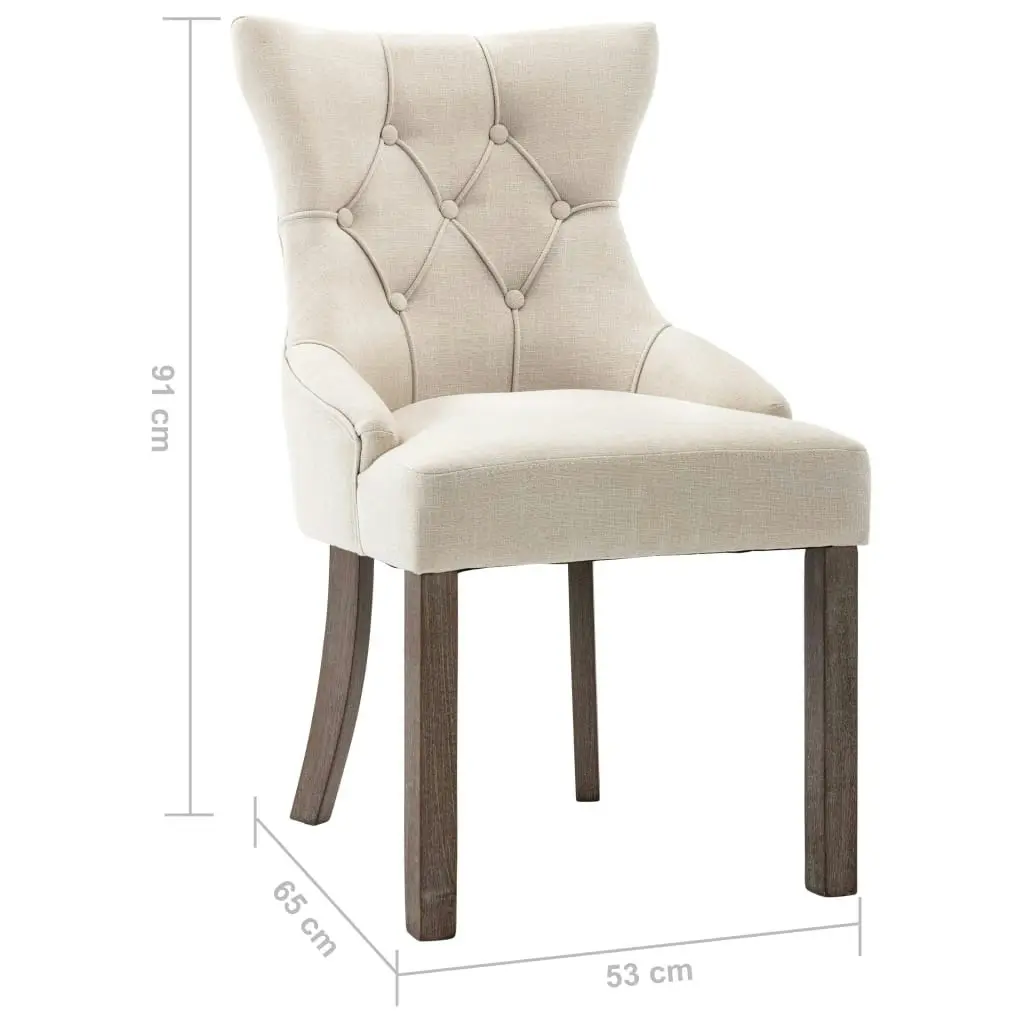 Dining Chairs 2 pcs Beige Fabric 287945