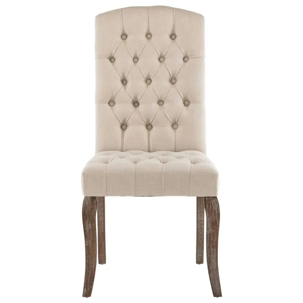 Dining Chairs 2 pcs Beige Linen-Look Fabric 287949