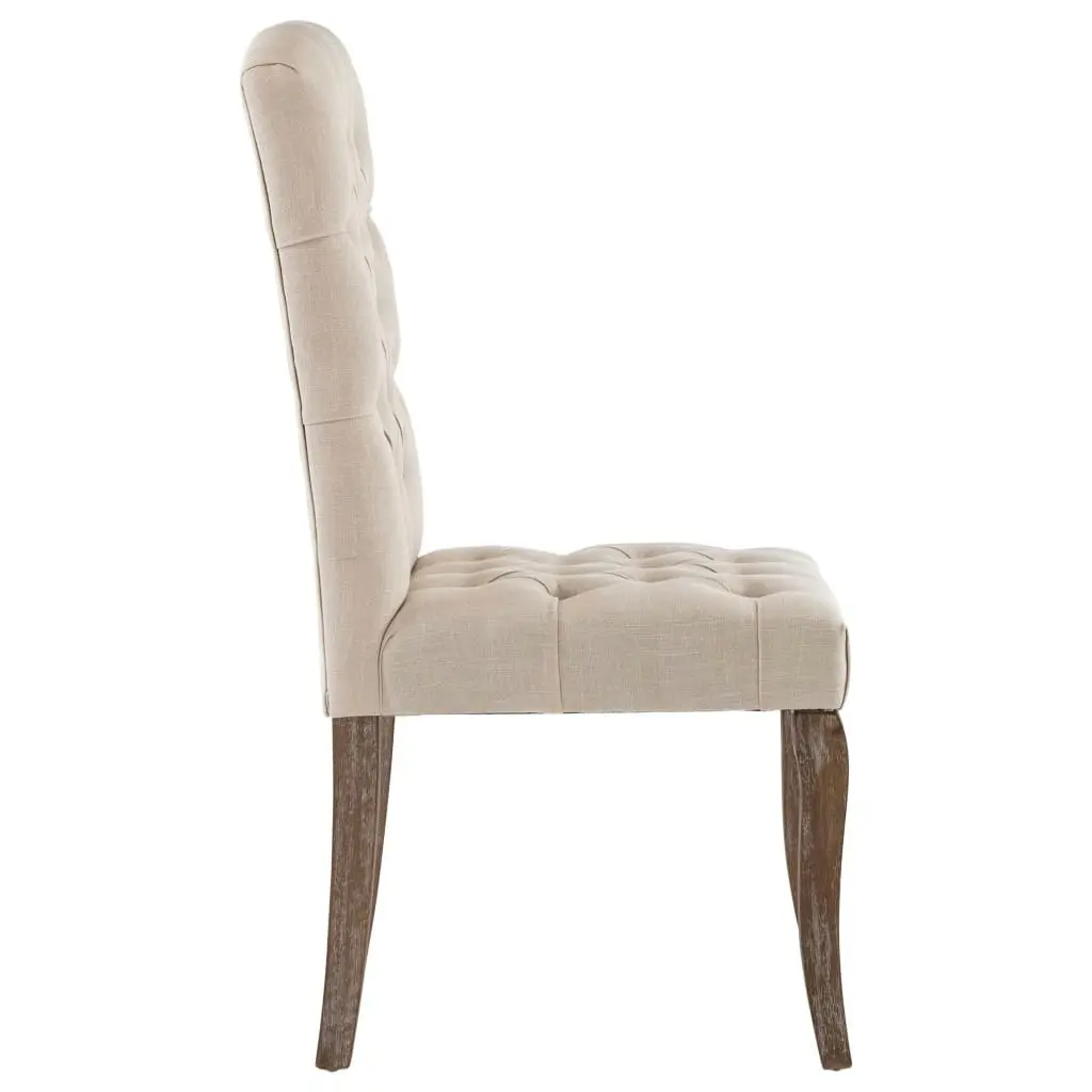 Dining Chairs 2 pcs Beige Linen-Look Fabric 287949