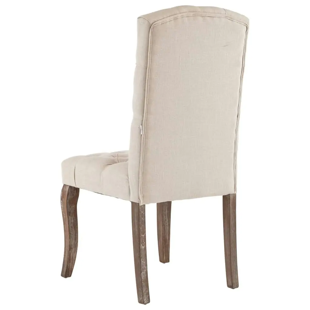 Dining Chairs 2 pcs Beige Linen-Look Fabric 287949