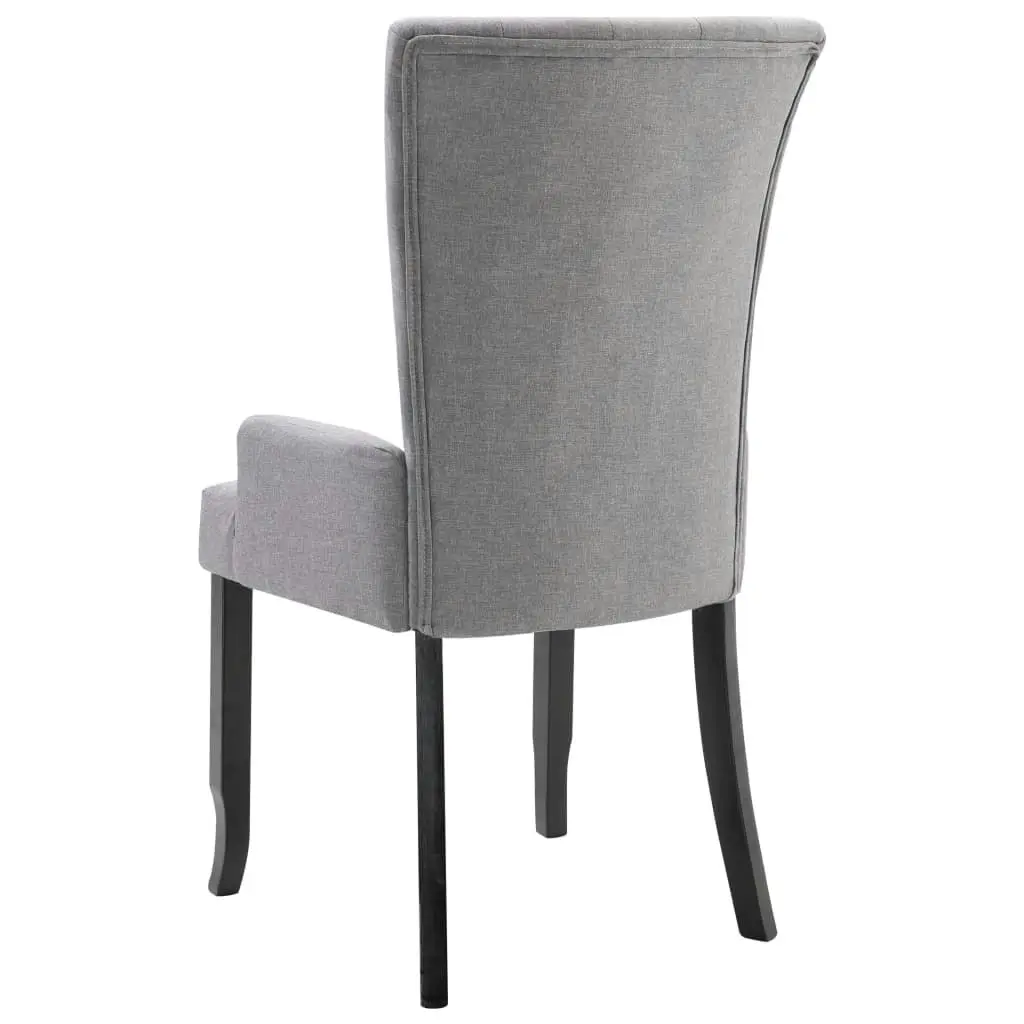 Dining Chair with Armrests Light Grey Fabric 248460