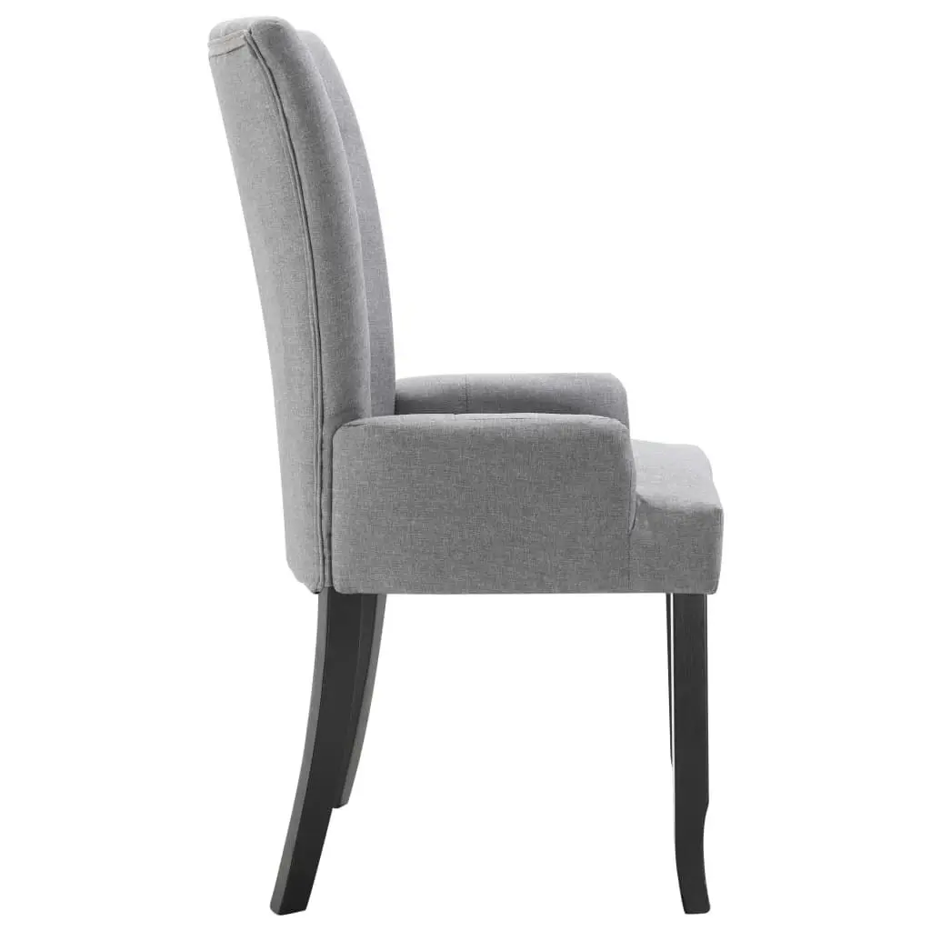 Dining Chair with Armrests Light Grey Fabric 248460