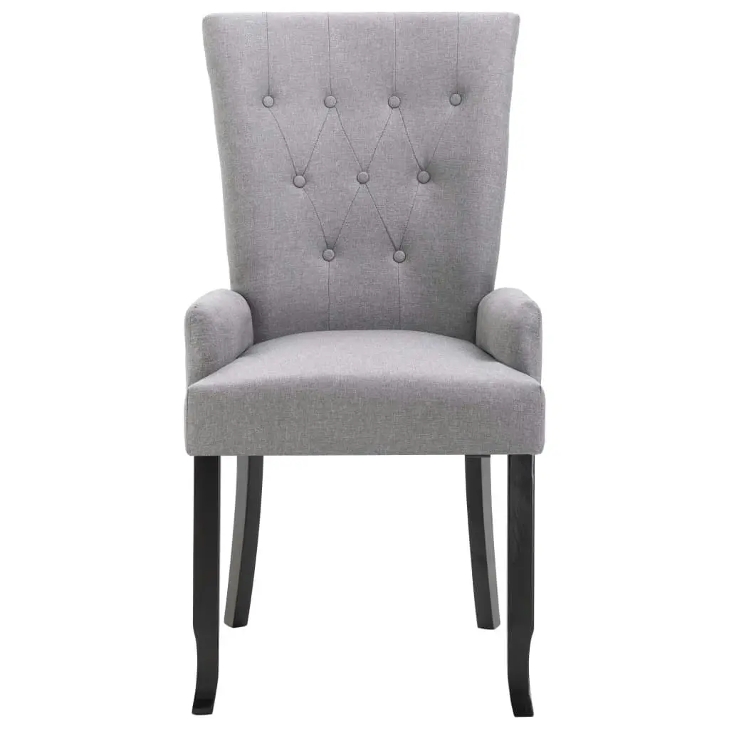 Dining Chair with Armrests Light Grey Fabric 248460