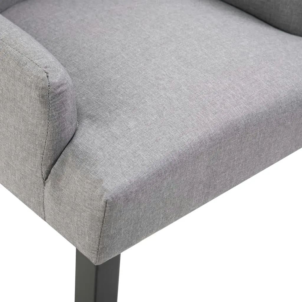 Dining Chair with Armrests Light Grey Fabric 248460