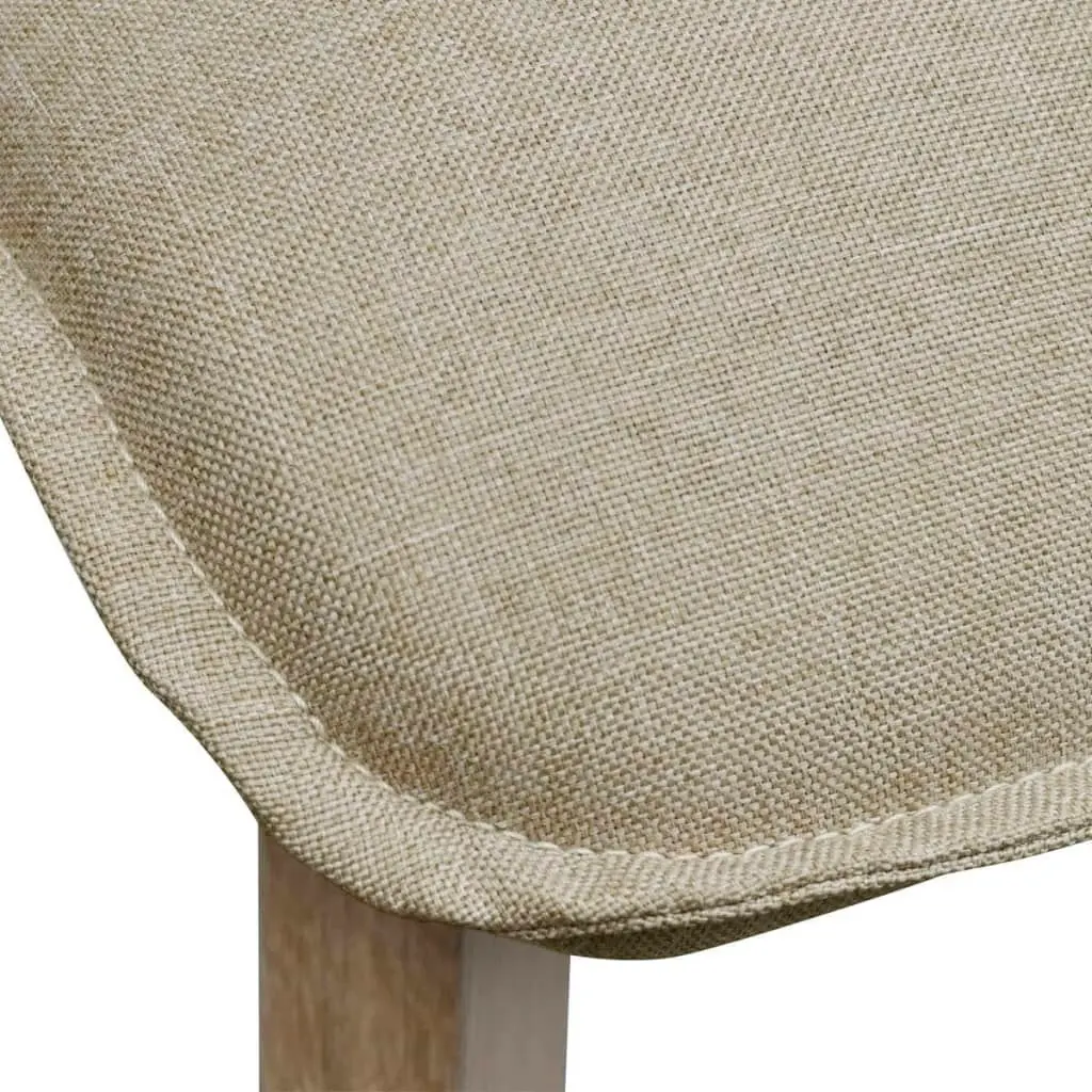 Dining Chairs 2 pcs Beige Fabric and Solid Oak Wood 241151