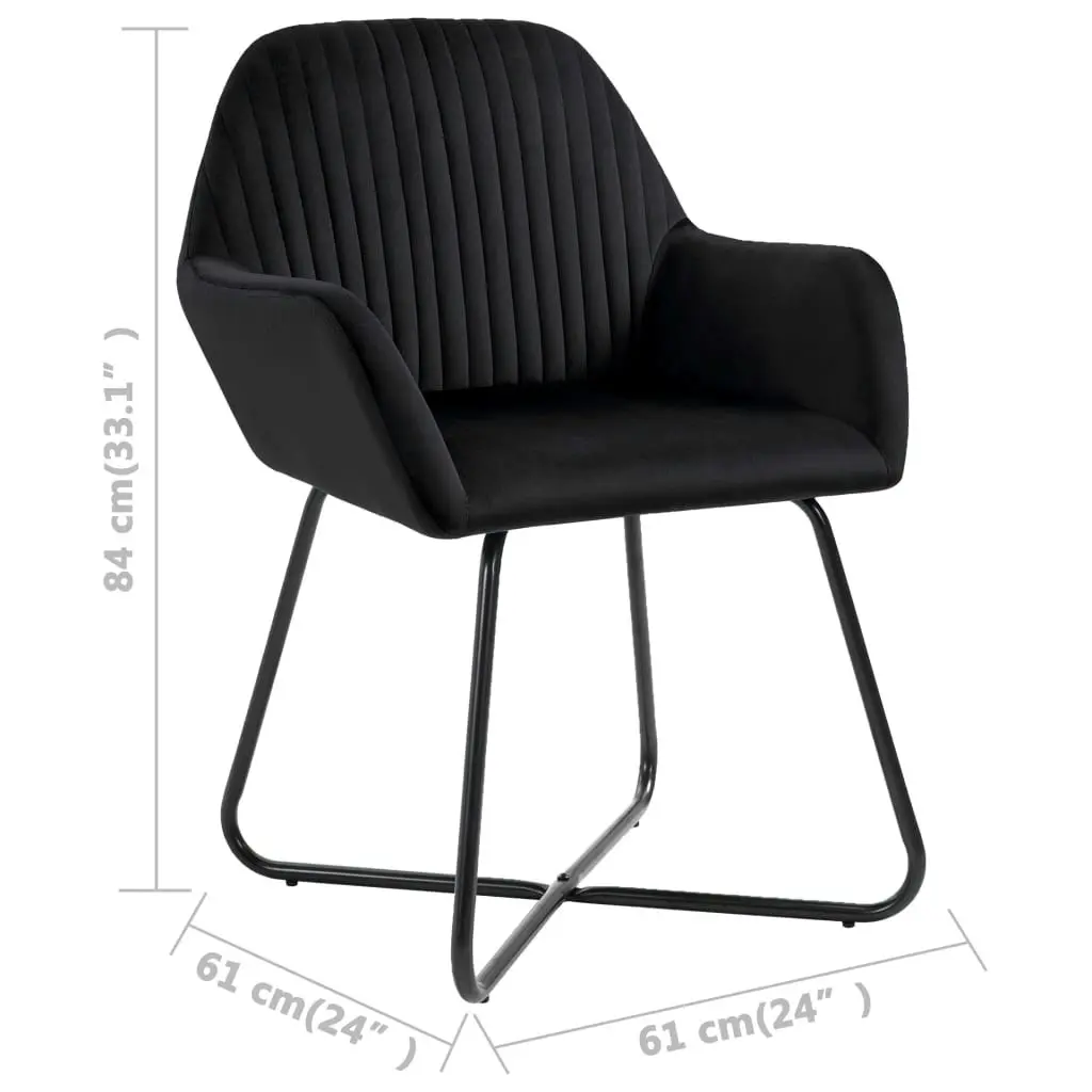 Dining Chairs 2 pcs Black Velvet 249805