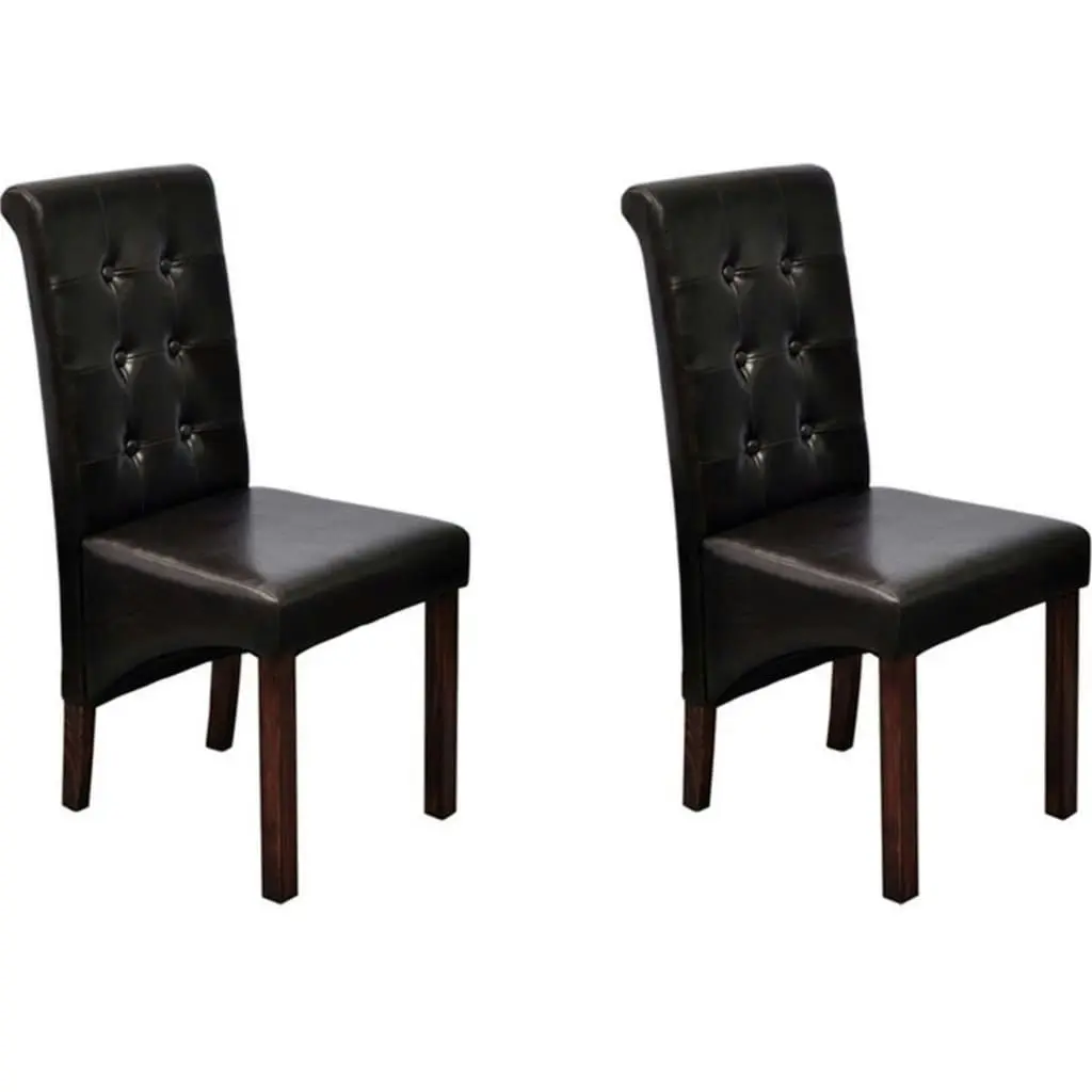 Dining Chairs 2 pcs Brown Faux Leather 60622