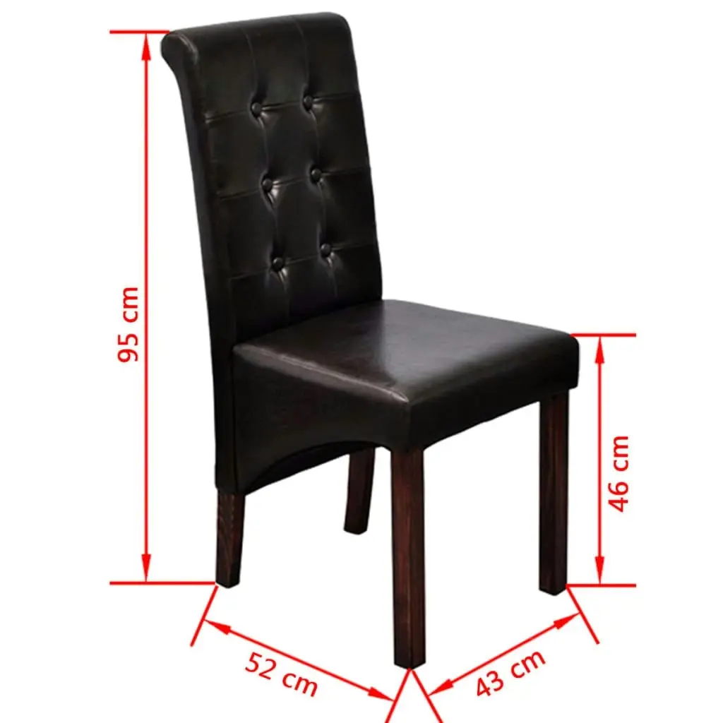 Dining Chairs 2 pcs Brown Faux Leather 60622