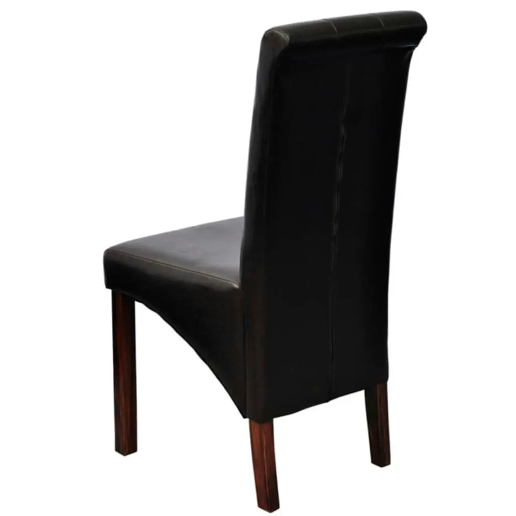 Dining Chairs 2 pcs Brown Faux Leather 60622