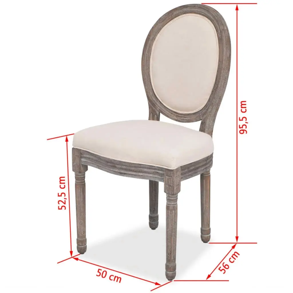 Dining Chairs 2 pcs Cream Fabric 244087