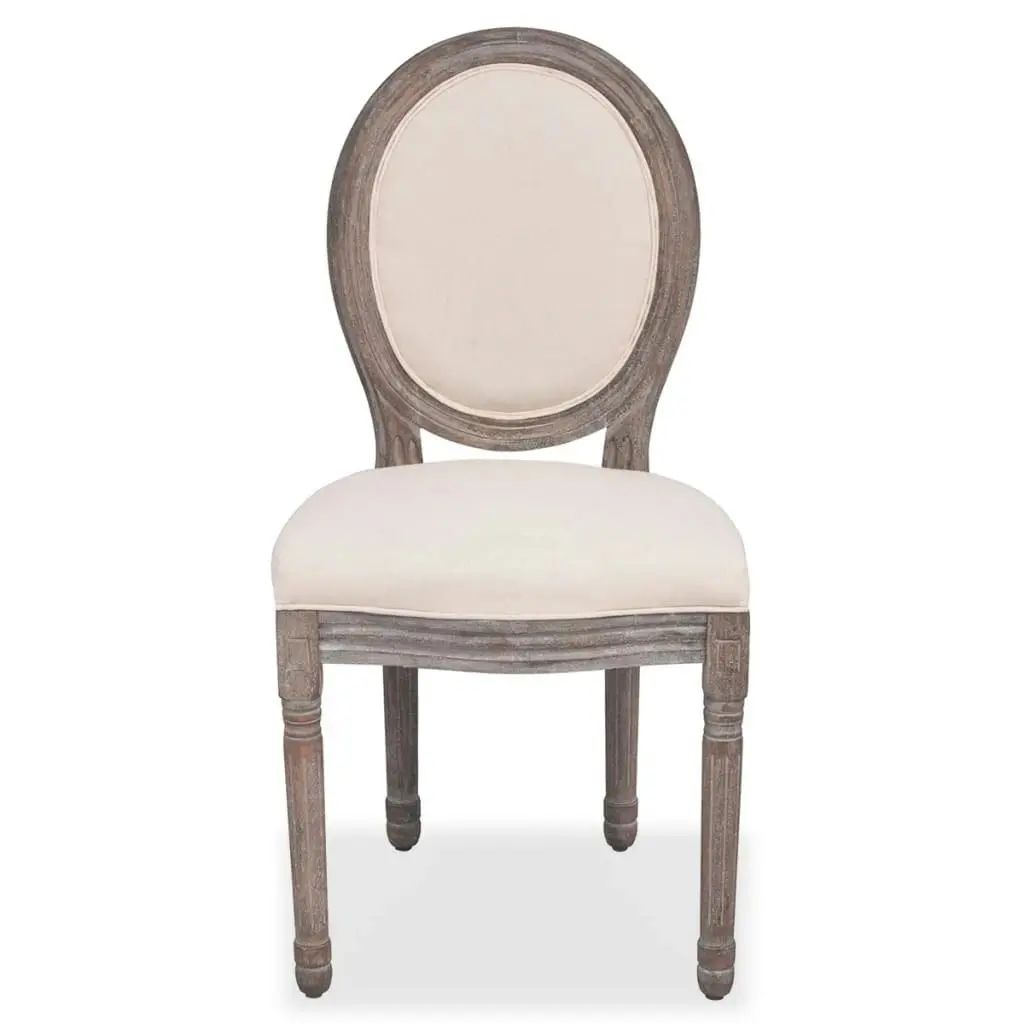 Dining Chairs 2 pcs Cream Fabric 244087