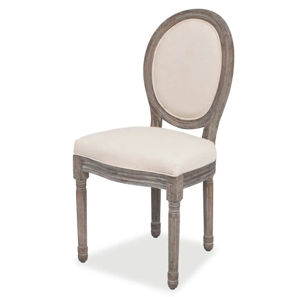 Dining Chairs 2 pcs Cream Fabric 244087