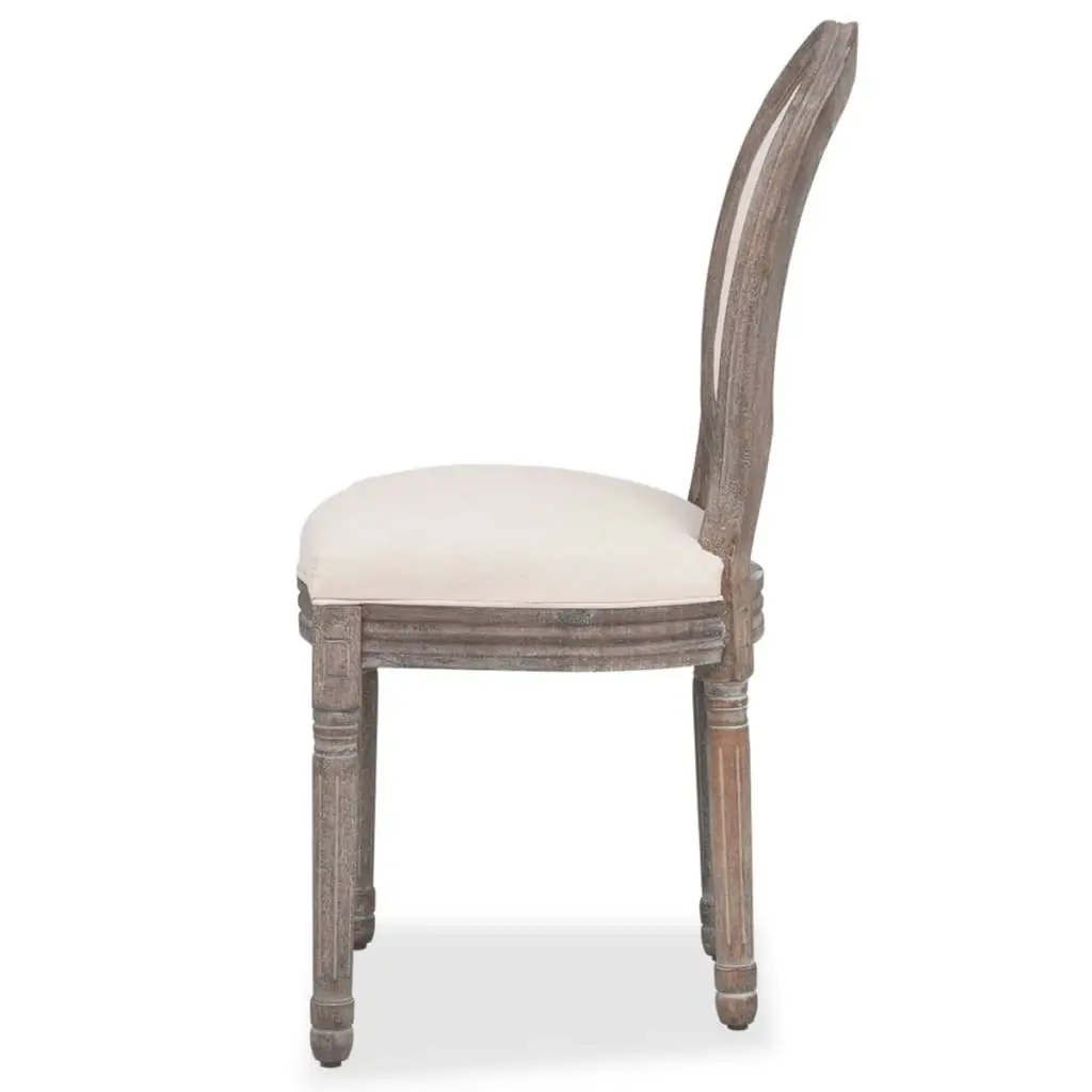 Dining Chairs 2 pcs Cream Fabric 244087