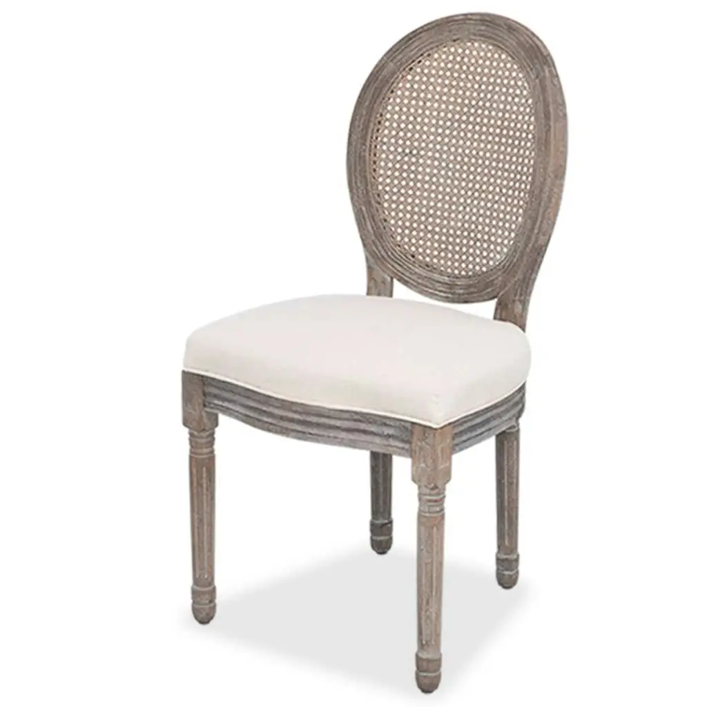 Dining Chairs 2 pcs Cream Fabric 244089