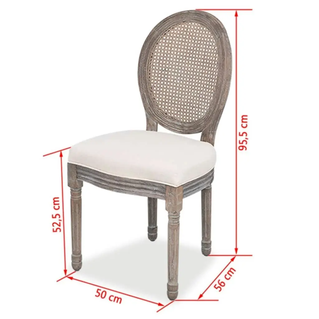 Dining Chairs 2 pcs Cream Fabric 244089