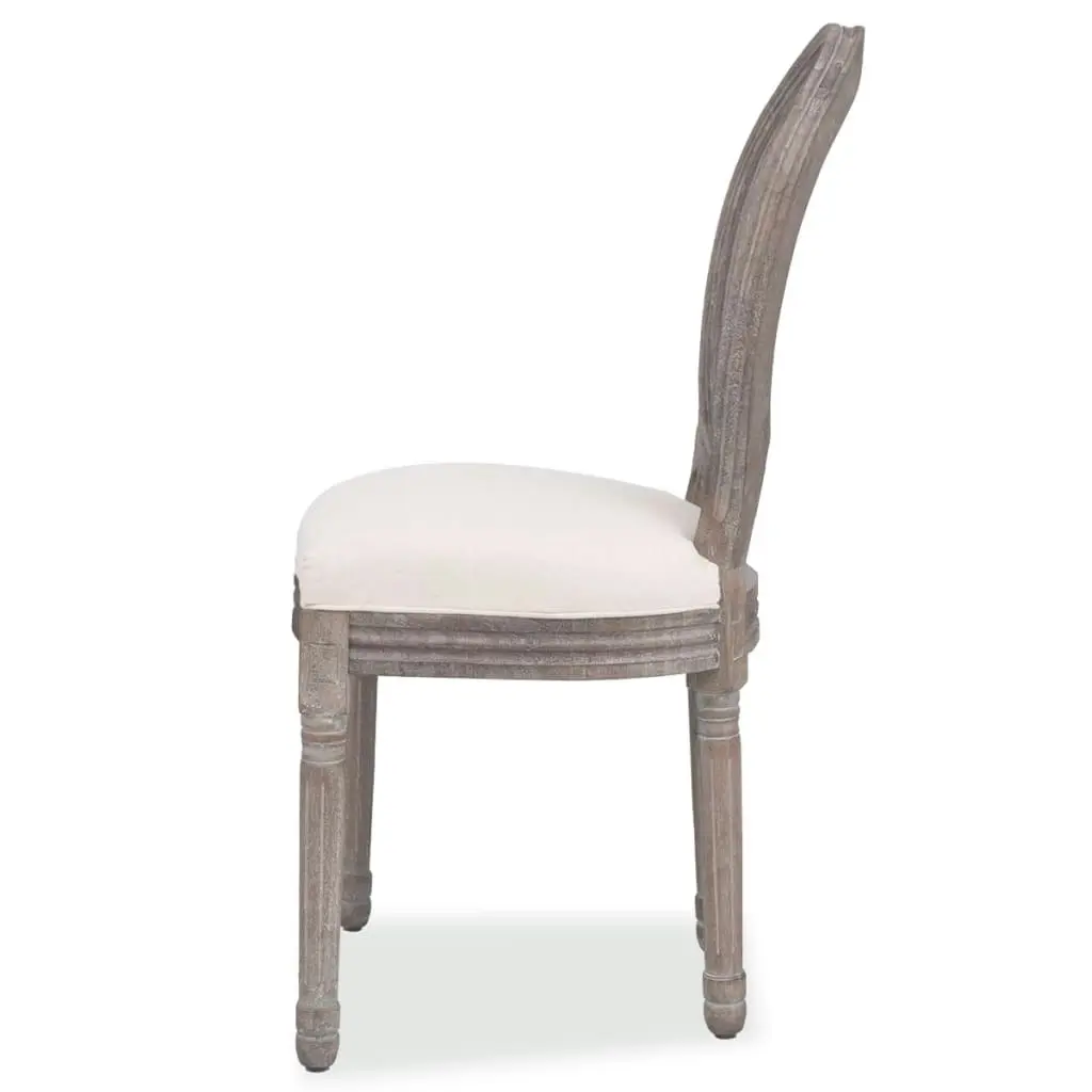 Dining Chairs 2 pcs Cream Fabric 244089