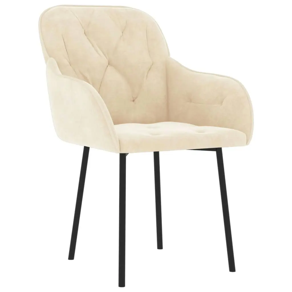 Dining Chairs 2 pcs Cream Velvet 344854