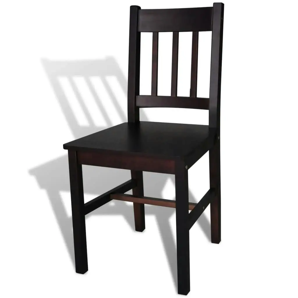 Dining Chairs 2 pcs Dark Brown Pinewood 241516