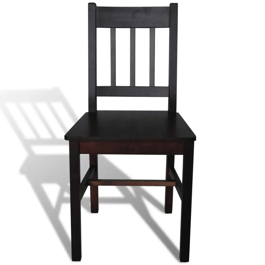 Dining Chairs 2 pcs Dark Brown Pinewood 241516