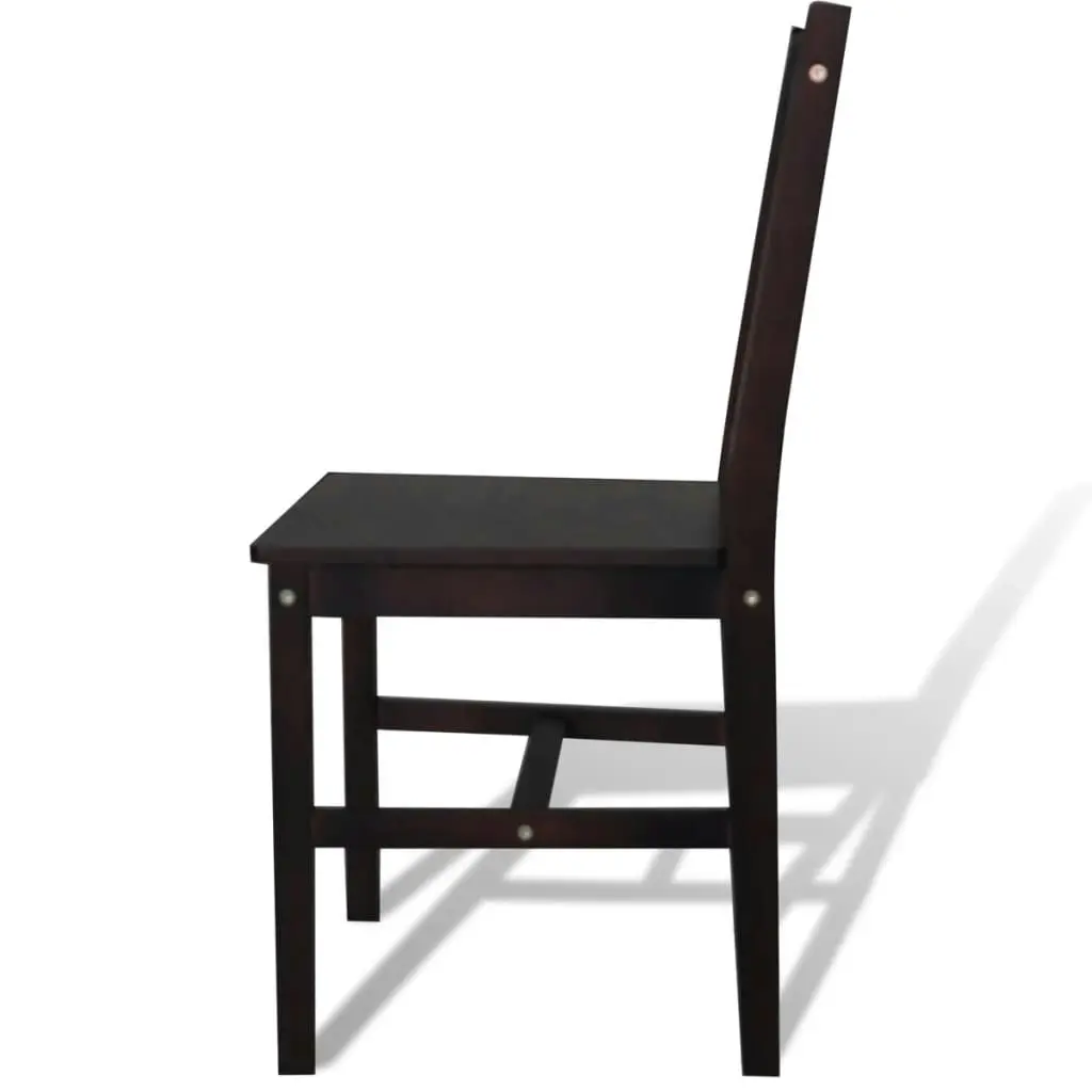 Dining Chairs 2 pcs Dark Brown Pinewood 241516