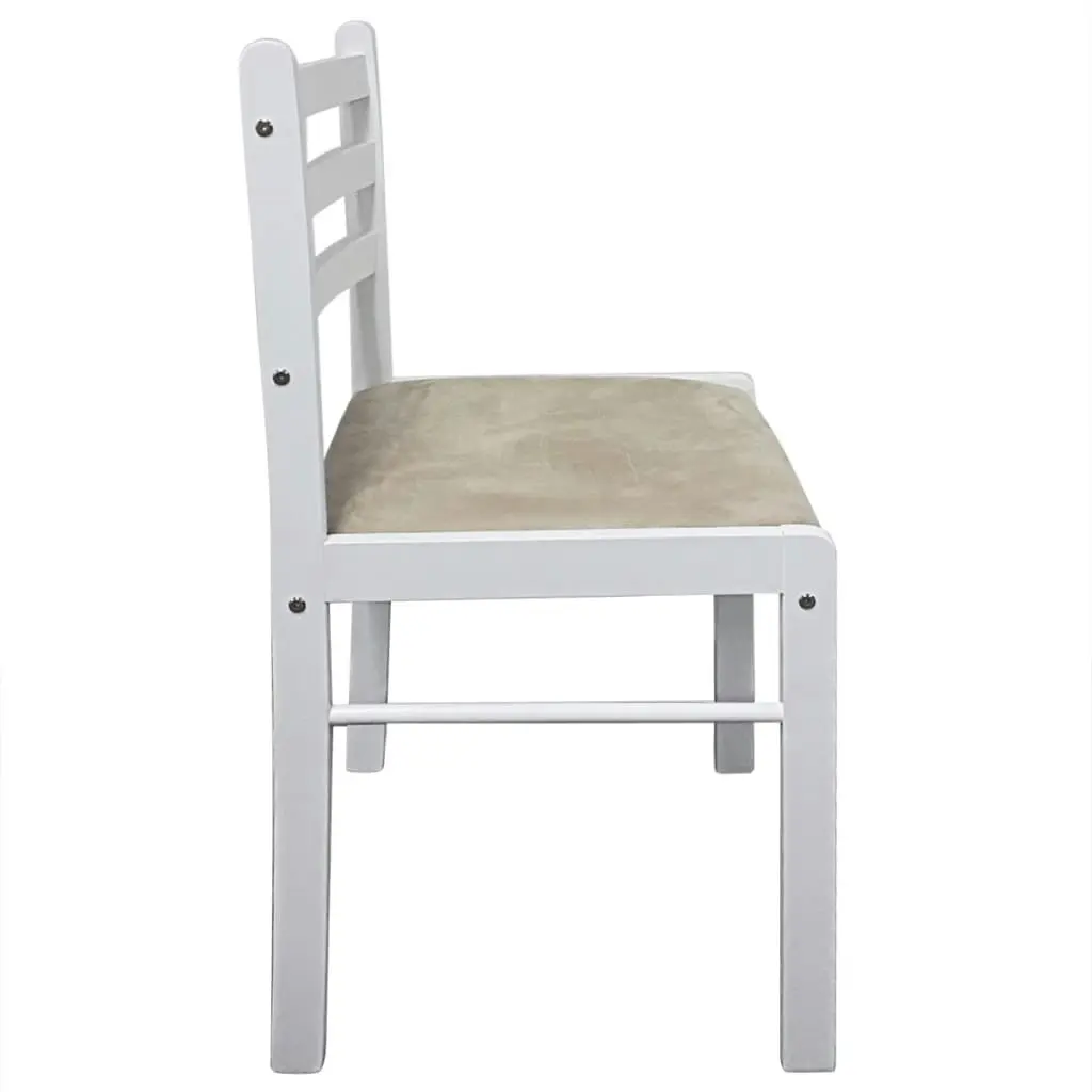 Dining Chairs 2 pcs White Solid Rubber Wood and Velvet 242030