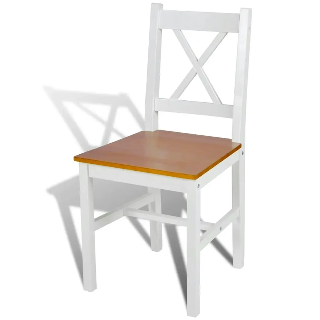 Dining Chairs 2 pcs White Pinewood 241512