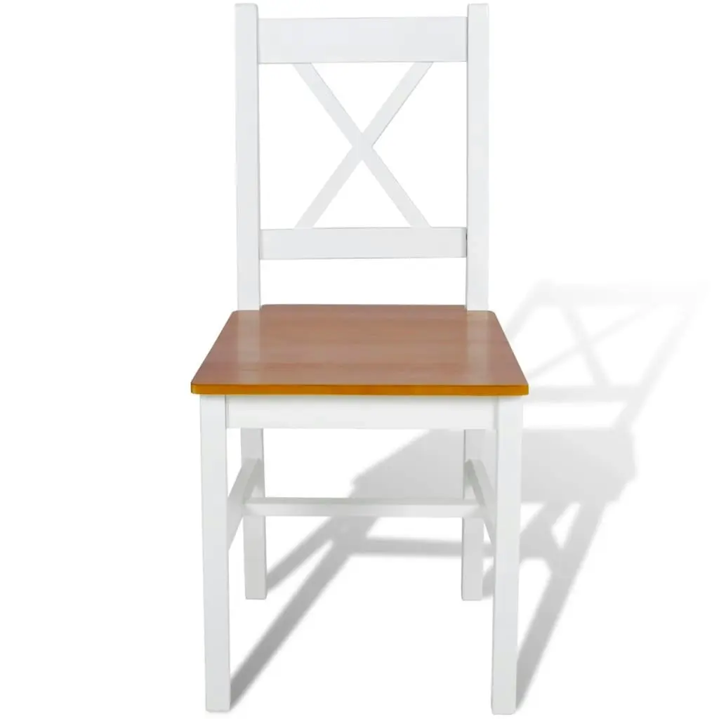 Dining Chairs 2 pcs White Pinewood 241512