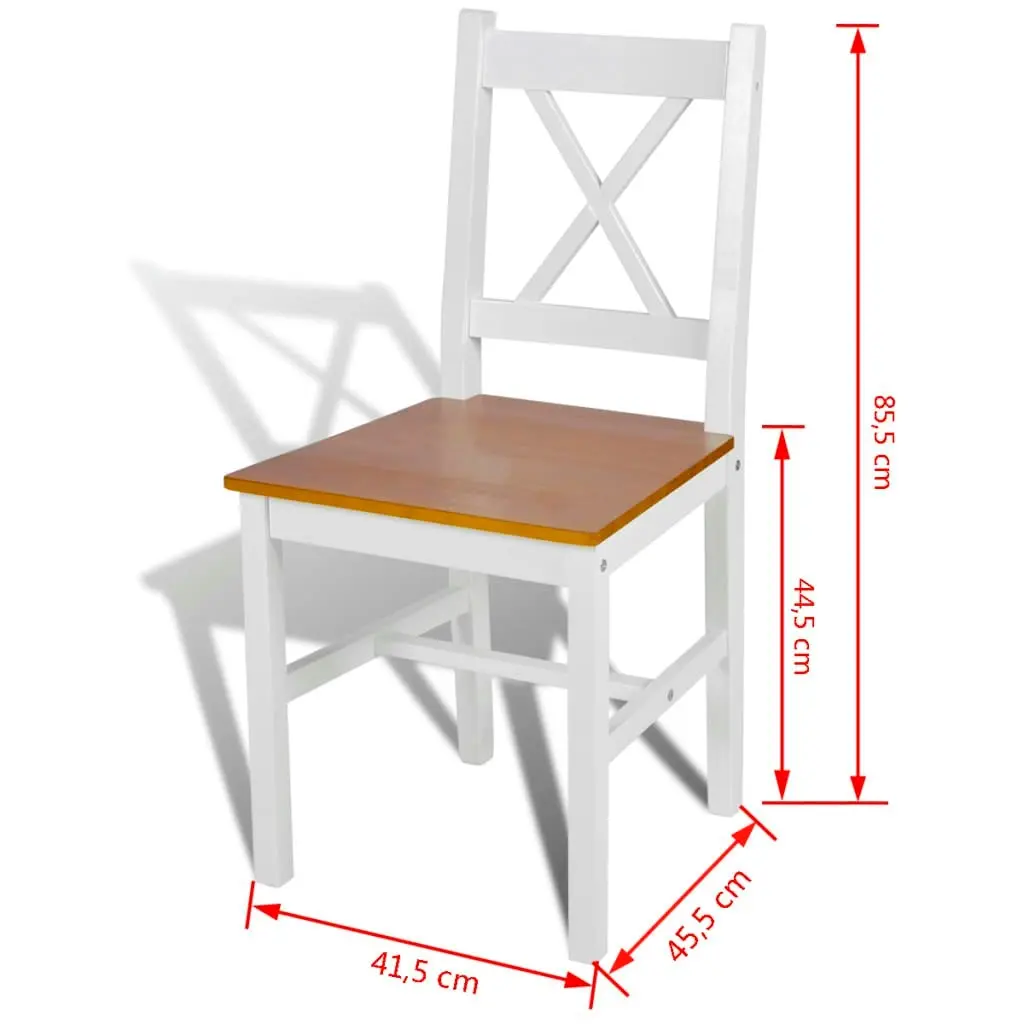 Dining Chairs 2 pcs White Pinewood 241512