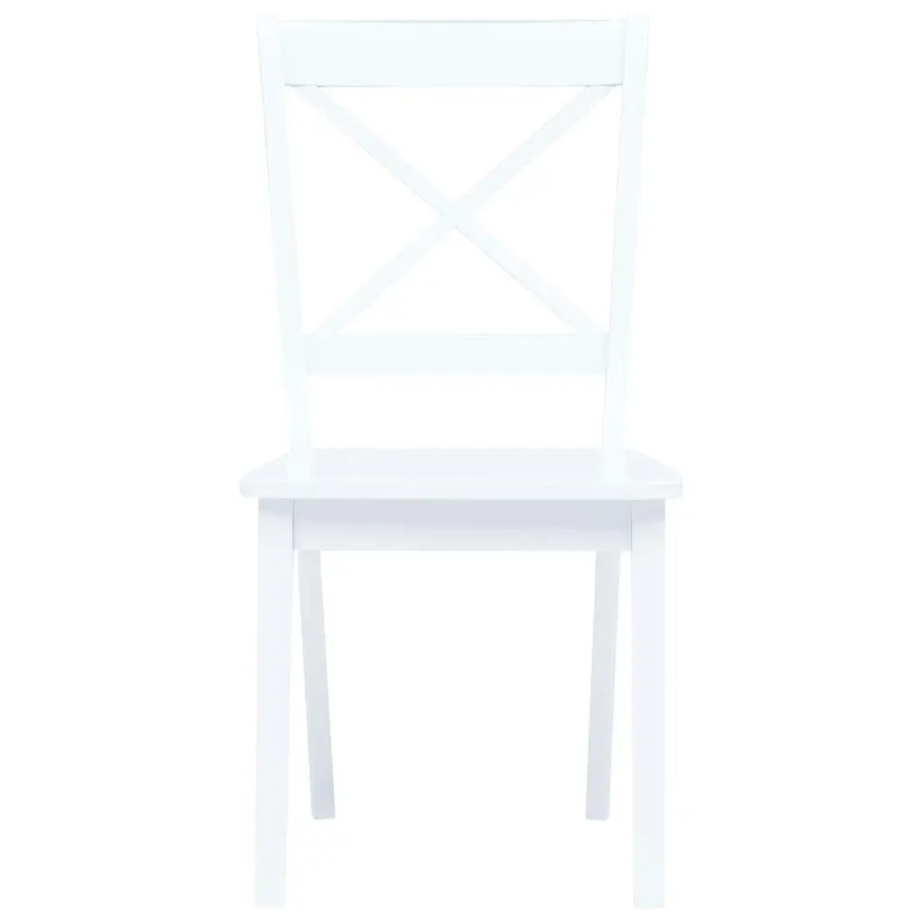 Dining Chairs 2 pcs White Solid Rubber Wood 247356