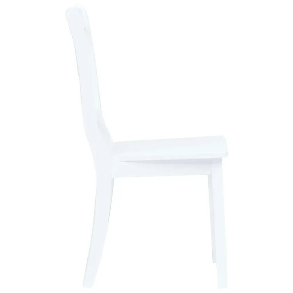 Dining Chairs 2 pcs White Solid Rubber Wood 247356