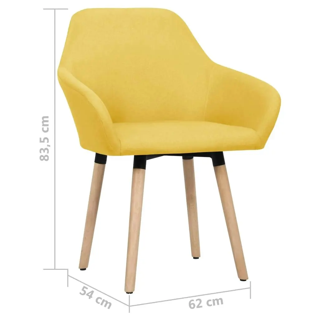 Dining Chairs 2 pcs Yellow Fabric 323028