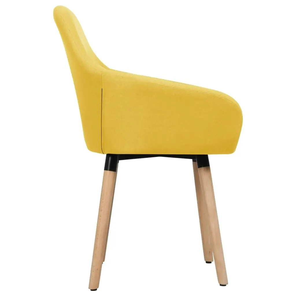 Dining Chairs 2 pcs Yellow Fabric 323028