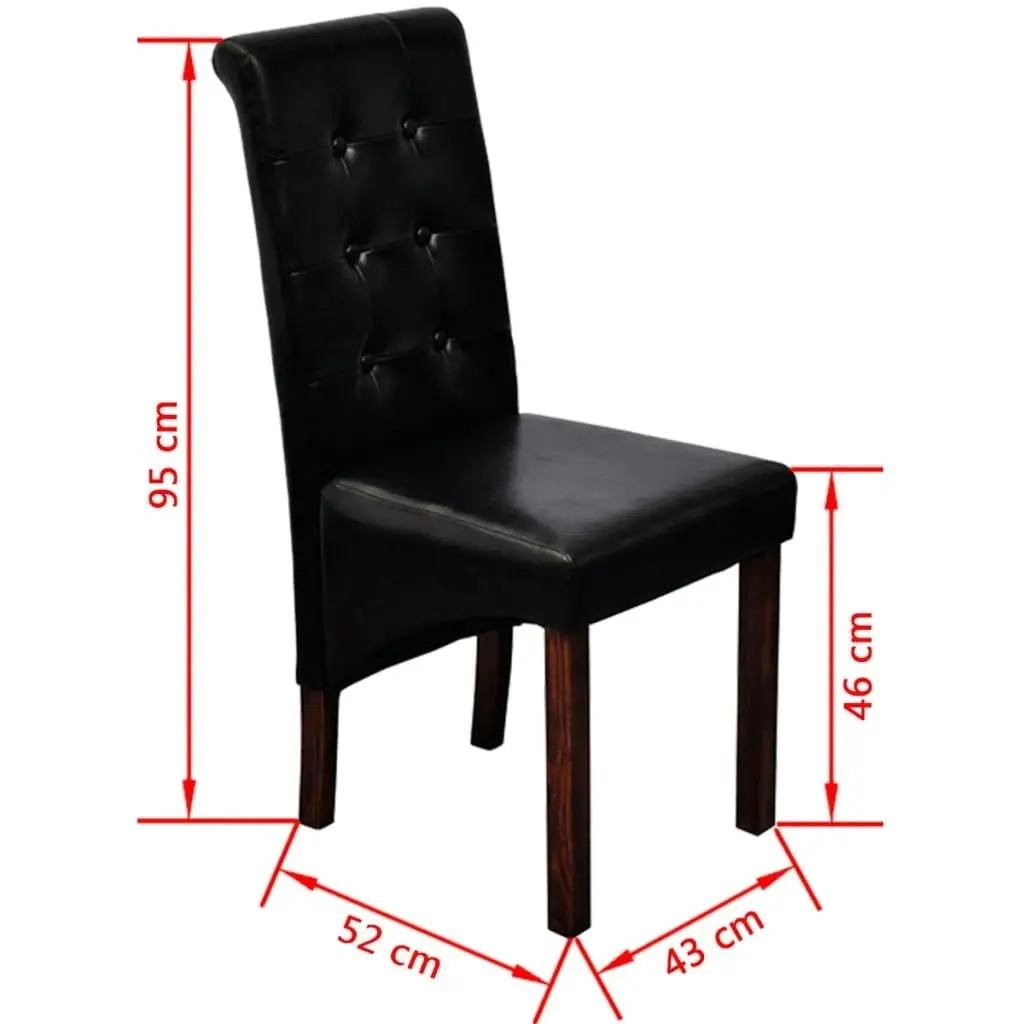 Dining Chairs 4 pcs Black Faux Leather 160316