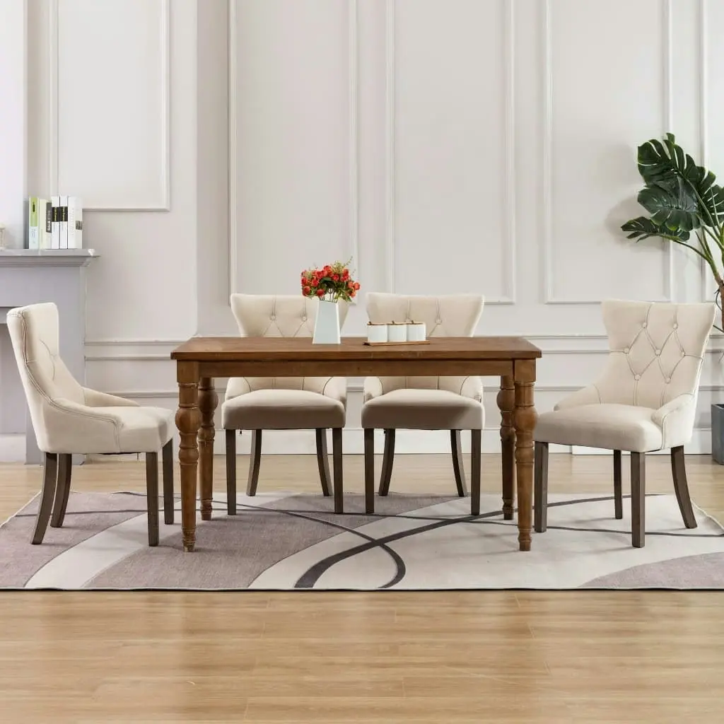 Dining Chairs 4 pcs Beige Fabric 3058303