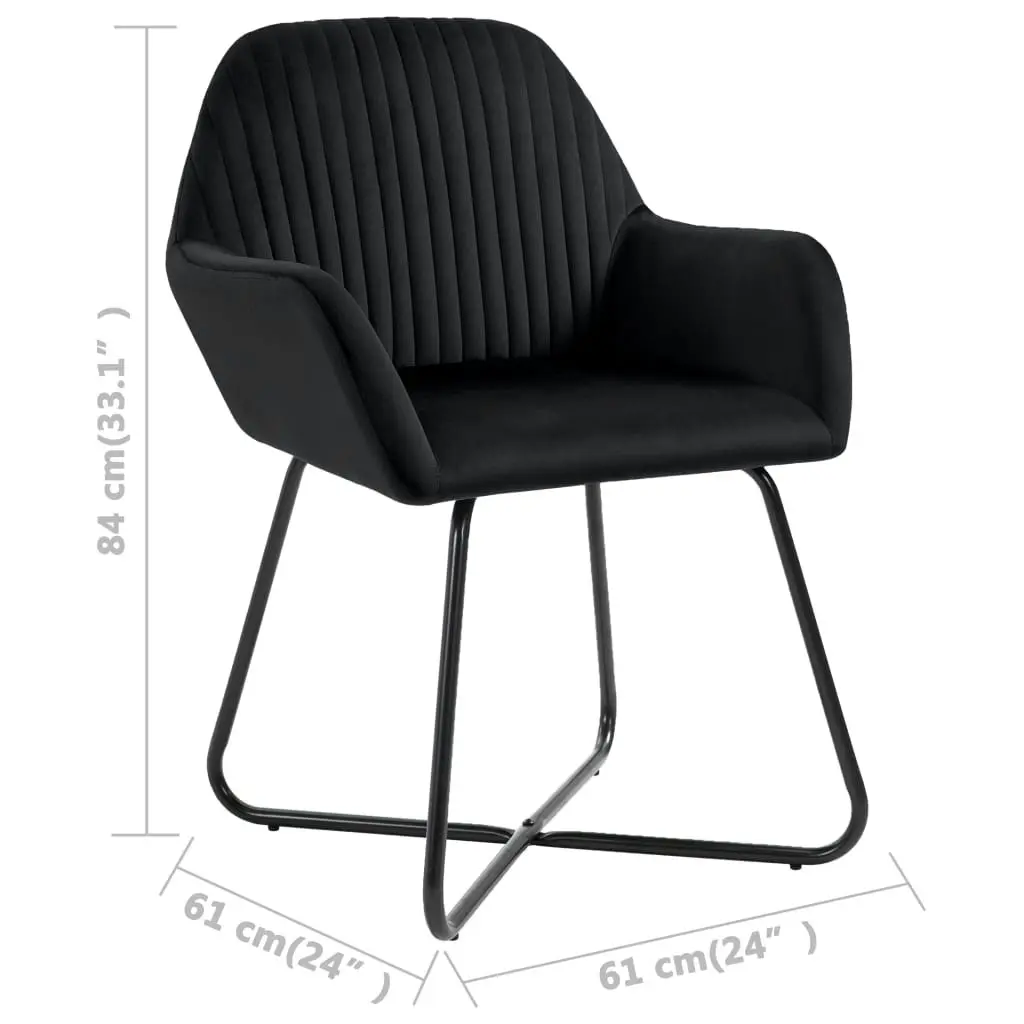 Dining Chairs 4 pcs Black Velvet 277011