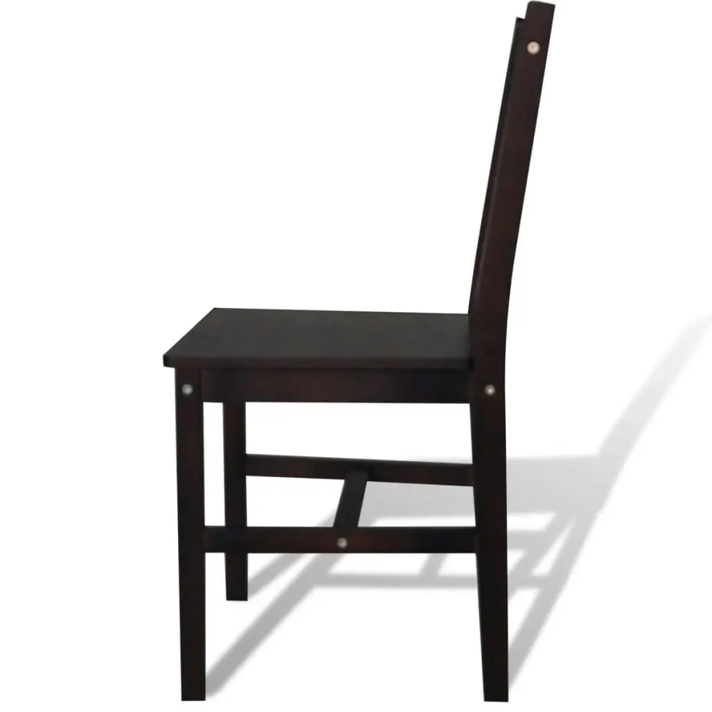 Dining Chairs 4 pcs Dark Brown Pinewood 241517