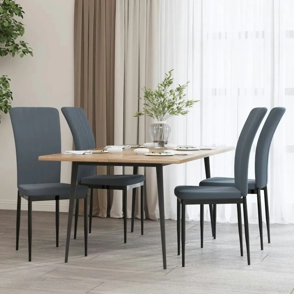 Dining Chairs 4 pcs Dark Grey Velvet 326105