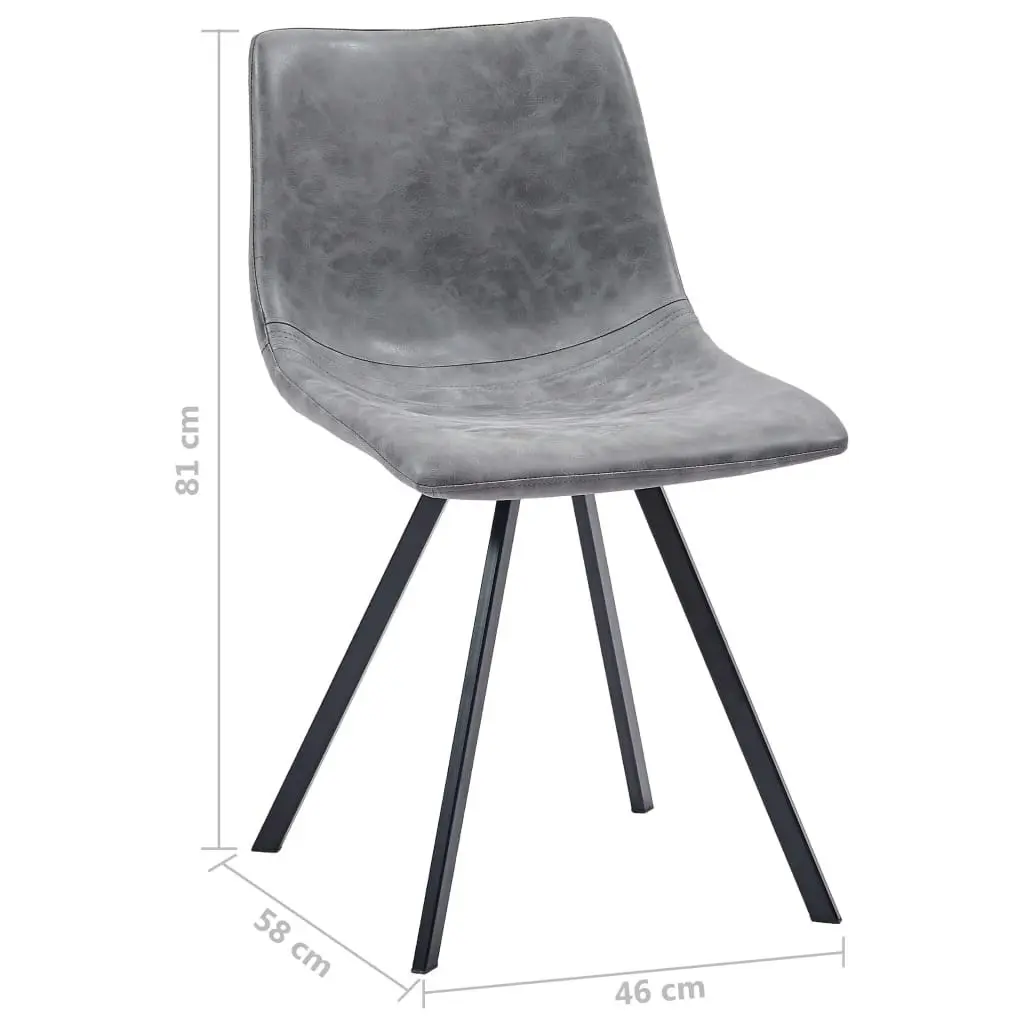 Dining Chairs 4 pcs Grey Faux Leather 281480