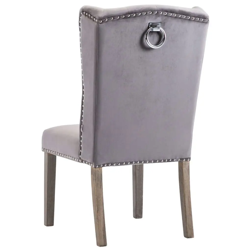 Dining Chairs 4 pcs Grey Velvet 3055851