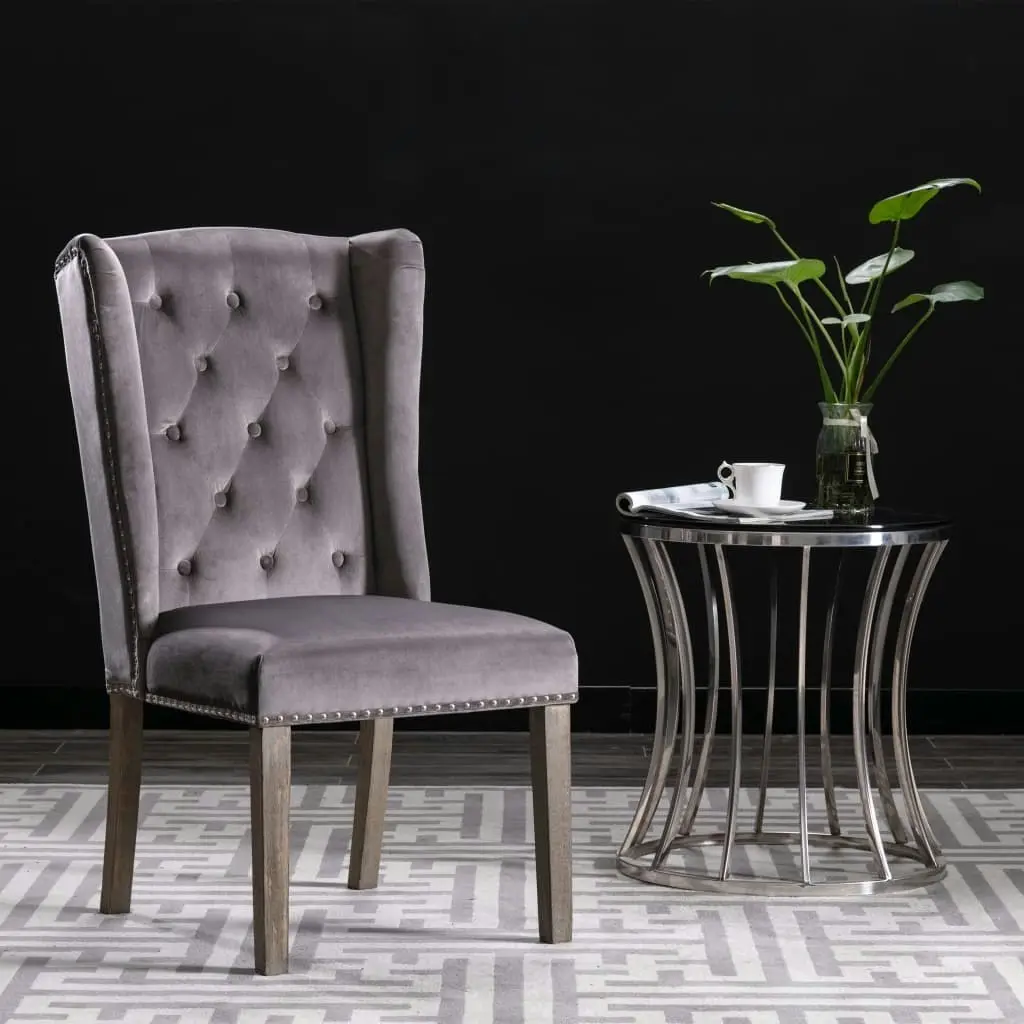 Dining Chairs 4 pcs Grey Velvet 3055851