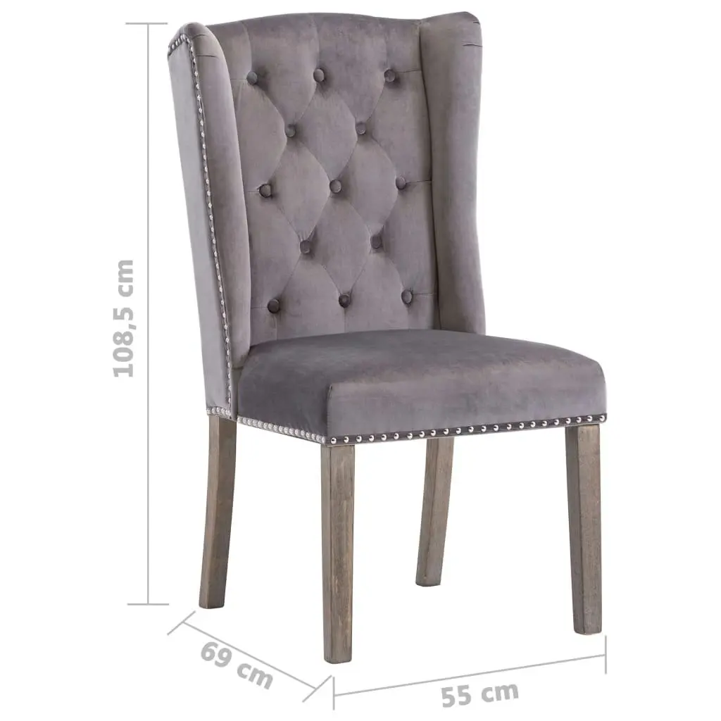 Dining Chairs 4 pcs Grey Velvet 3055851