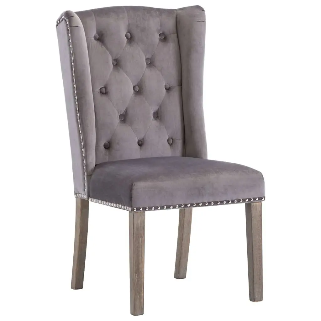 Dining Chairs 4 pcs Grey Velvet 3055851