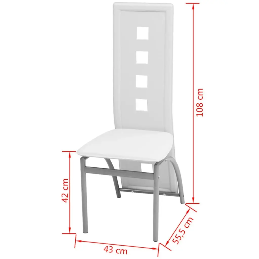 Dining Chairs 4 pcs White Faux Leather 243647