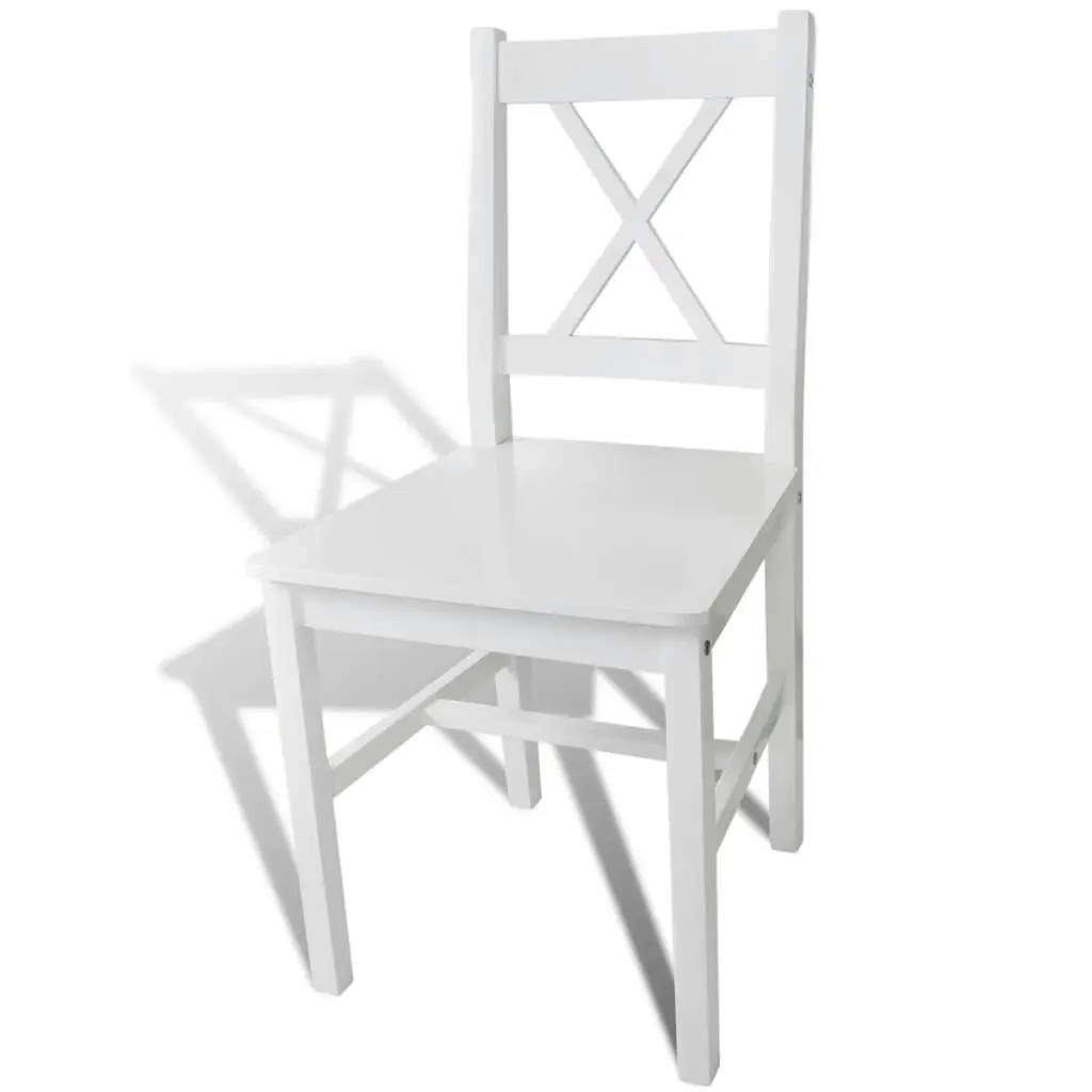 Dining Chairs 4 pcs White Pinewood 241511