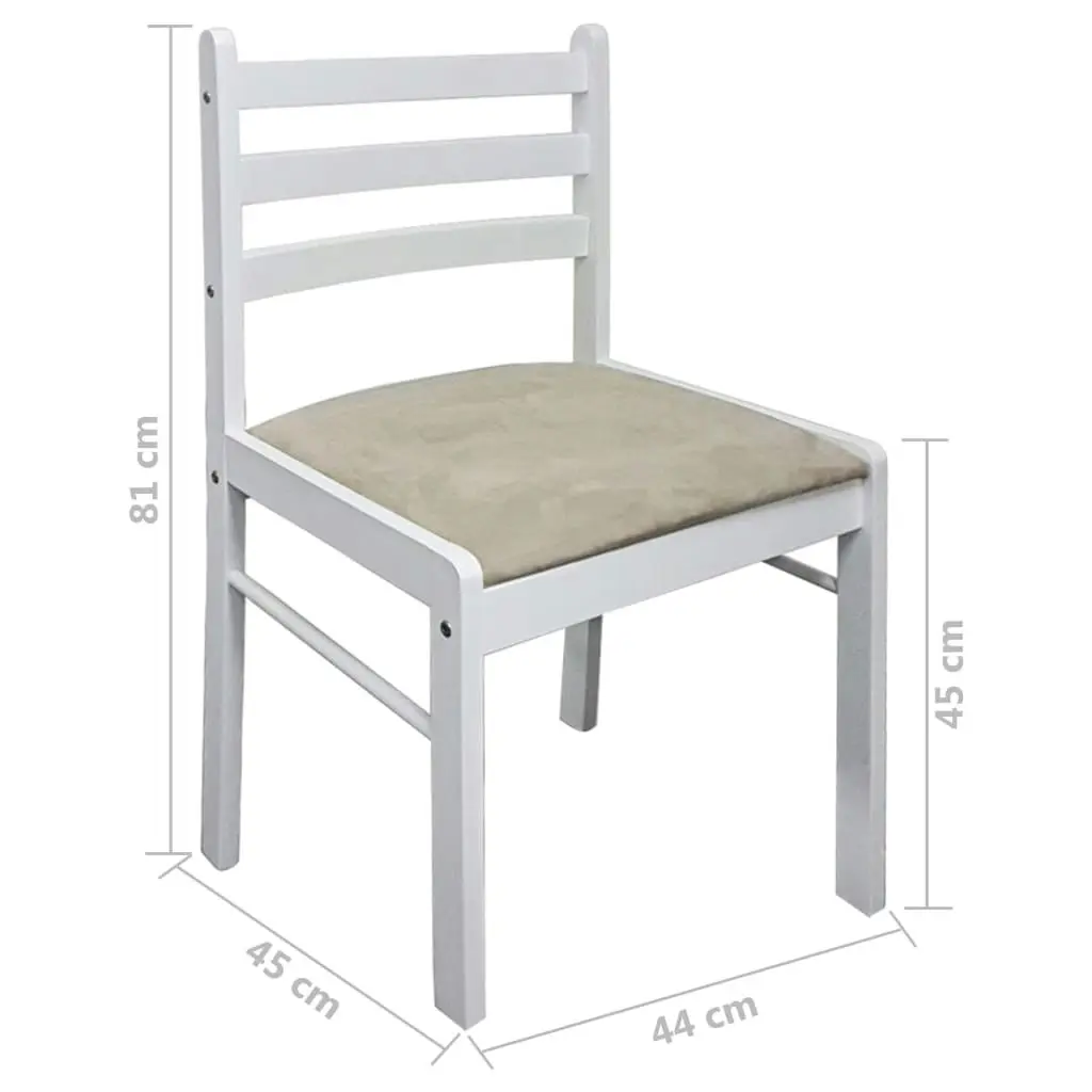 Dining Chairs 4 pcs White Solid Rubber Wood and Velvet 242031